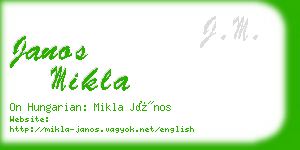 janos mikla business card